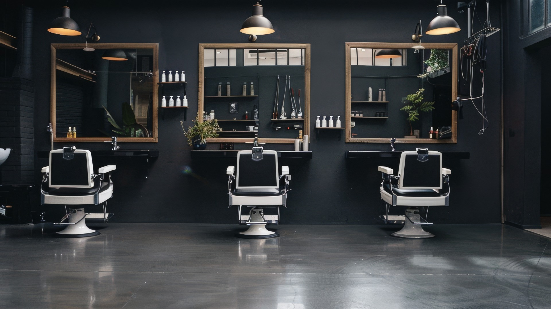 modern-sleek-barbershop-interior-featuring-three-barbers-chairs-with-mirrors-shelves-filled-with-grooming-products-creating-industrialchic-vibe